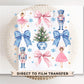 Christmas DTF Transfers, Ready to Press, T-shirt Transfers, Heat Transfer, Direct to Film, Holiday, Girly, Coquette Nutcrackers and Bows