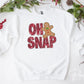 Christmas DTF Transfers, Ready to Press, T-shirt Transfers, Heat Transfer, Direct to Film, Holiday, Funny, FAUX Glitter, Gingerbread Oh Snap