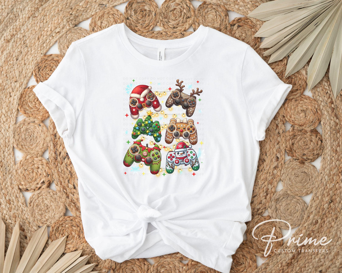 Christmas DTF Transfers, Ready to Press, T-shirt Transfers, Heat Transfer, Direct to Film, Video Games, Kids, Santa Claus, Gaming Controller