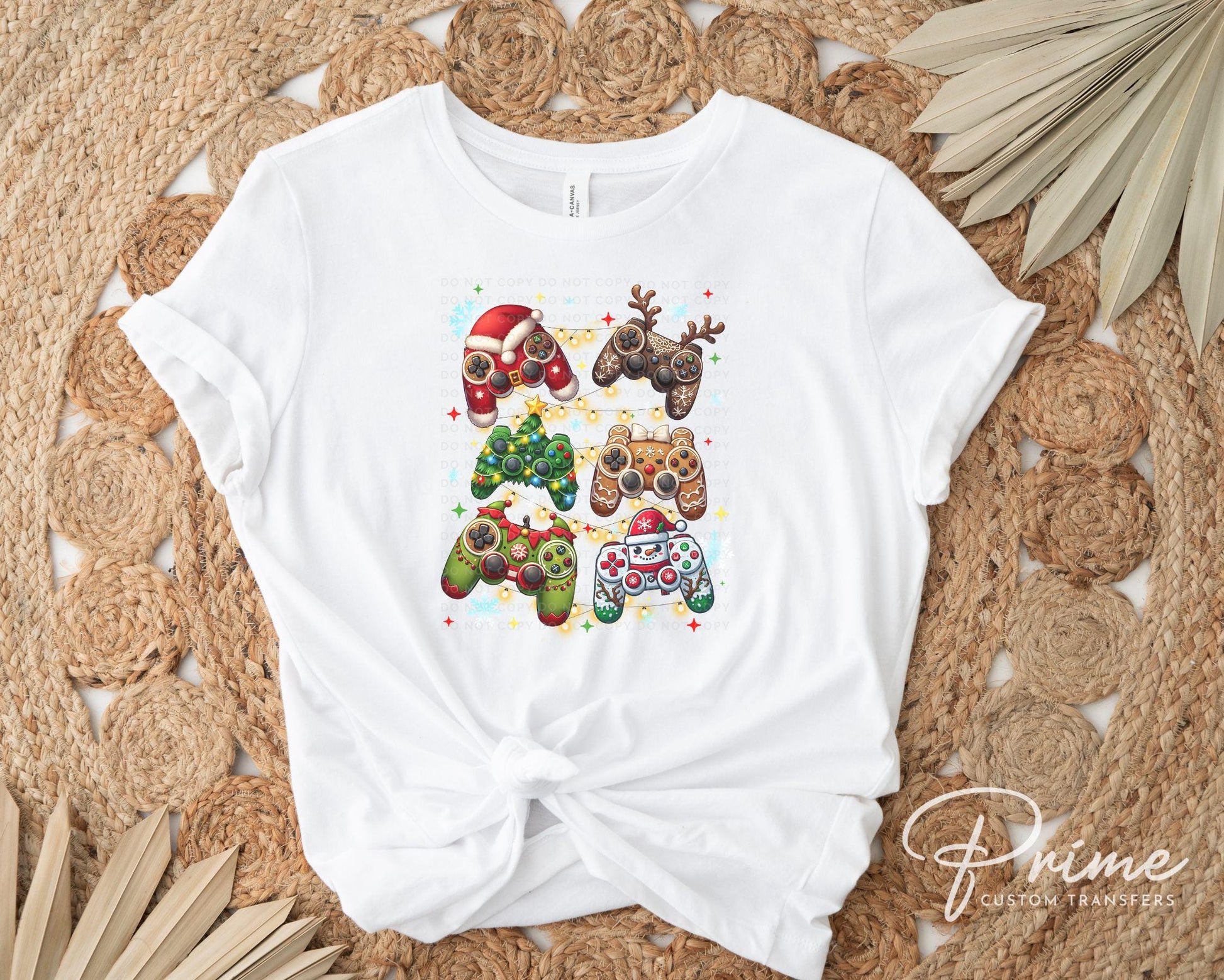 Christmas DTF Transfers, Ready to Press, T-shirt Transfers, Heat Transfer, Direct to Film, Video Games, Kids, Santa Claus, Gaming Controller