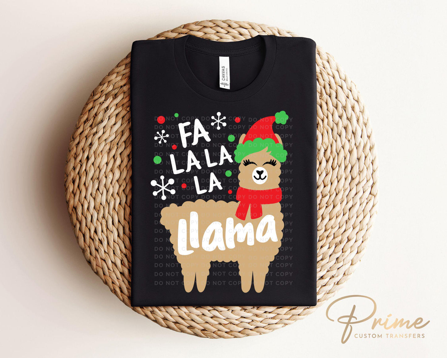 Christmas DTF Transfers, Ready to Press, Heat Transfer, Direct to Film, Holiday, Funny Kids T-shirt Transfer, Cute, Child, Fa La La La Llama