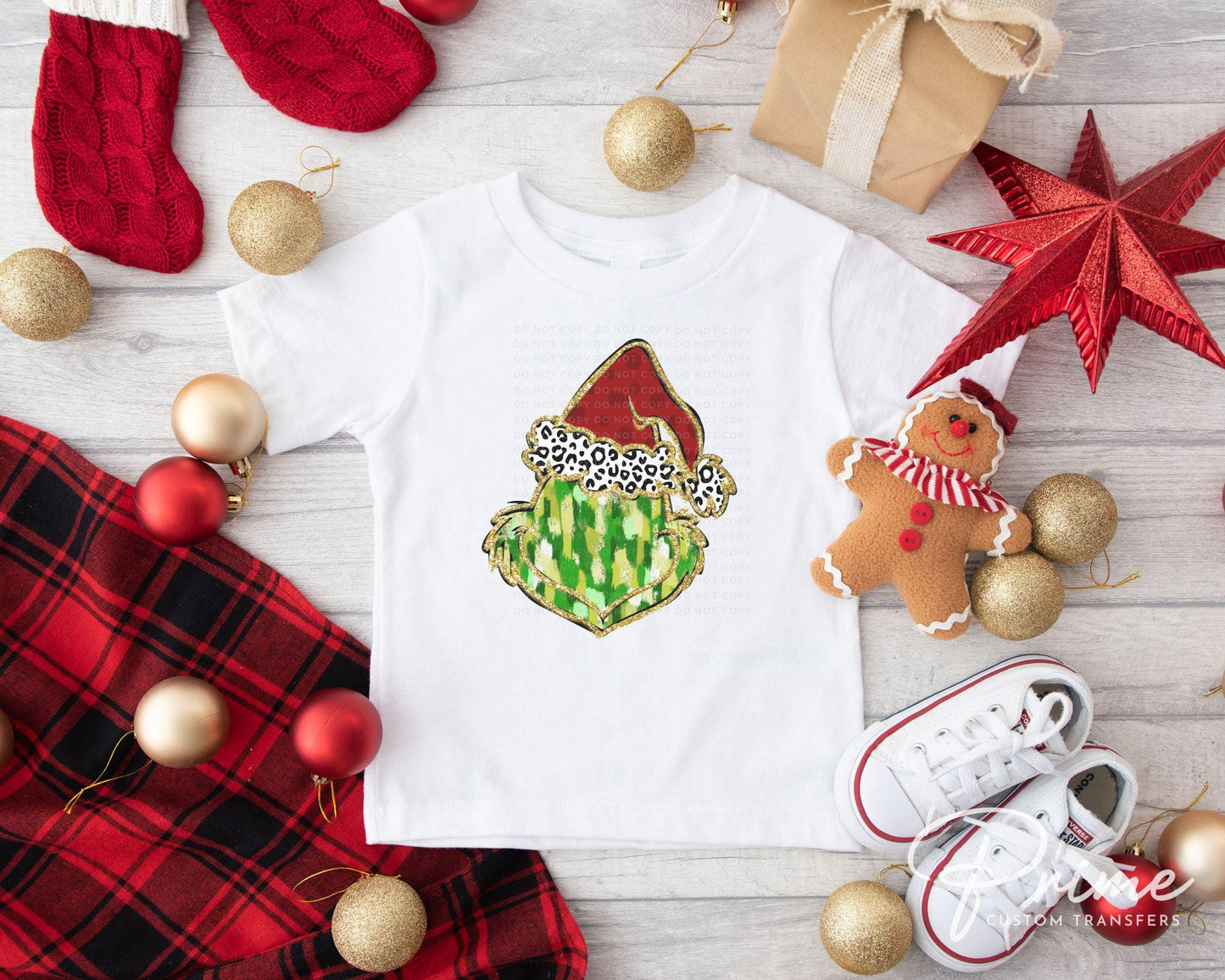 Christmas DTF Transfers, Ready to Press, T-shirt Transfers, Heat Transfer, Direct to Film, Holiday, Trendy, Coquette Brushstroke Green Guy