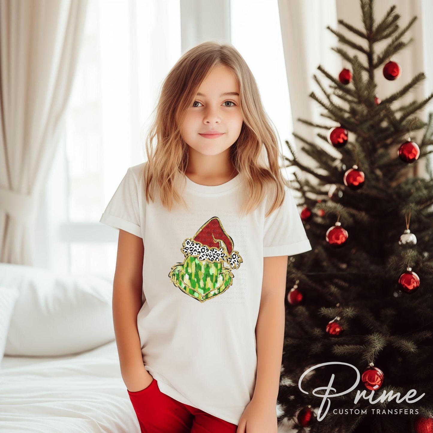 Christmas DTF Transfers, Ready to Press, T-shirt Transfers, Heat Transfer, Direct to Film, Holiday, Trendy, Coquette Brushstroke Green Guy