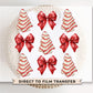 Christmas DTF Transfers, Ready to Press, T-shirt Transfers, Heat Transfer, Direct to Film, Holiday, Christmas Tree Cake Bow, Coquette