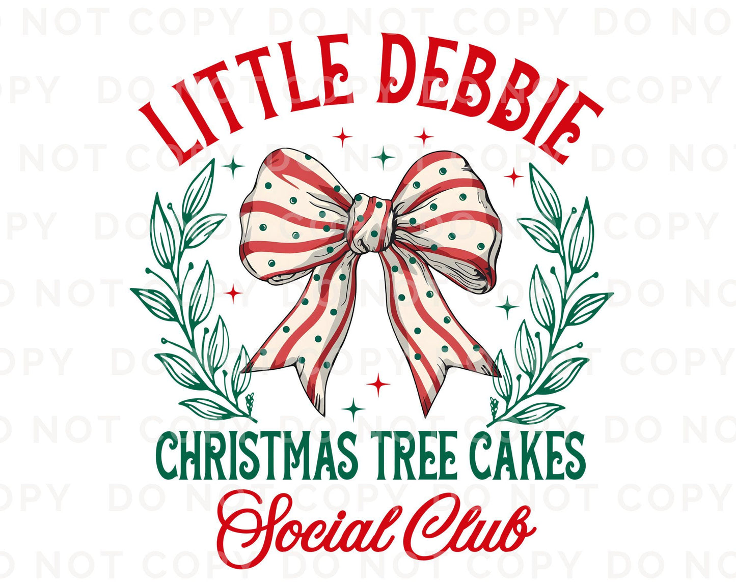 Christmas DTF Transfers, Ready to Press, T-shirt Transfers, Heat Transfer, Direct to Film, Holiday, Christmas Tree Cake Bow, Coquette