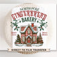 Christmas DTF Transfer, Ready to Press, Heat Transfer, Direct to Film, T-shirt, Holiday, Baking, Cute North Pole Gingerbread Bakery, Cookies