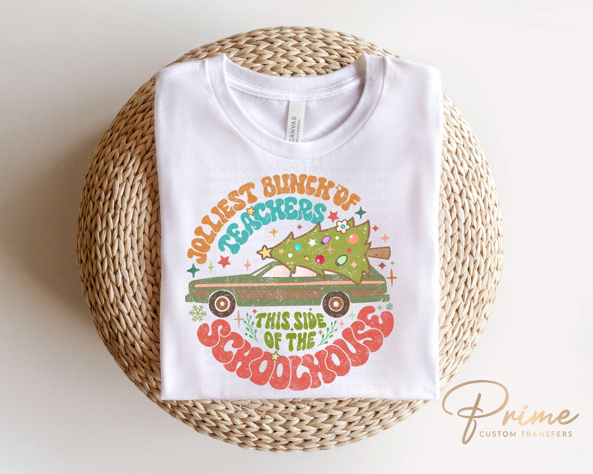 Christmas DTF Transfer, Ready to Press, T-shirt Transfer, Heat Transfer, Direct to Film, Funny Teacher Gift, Jolliest Bunch of Teachers