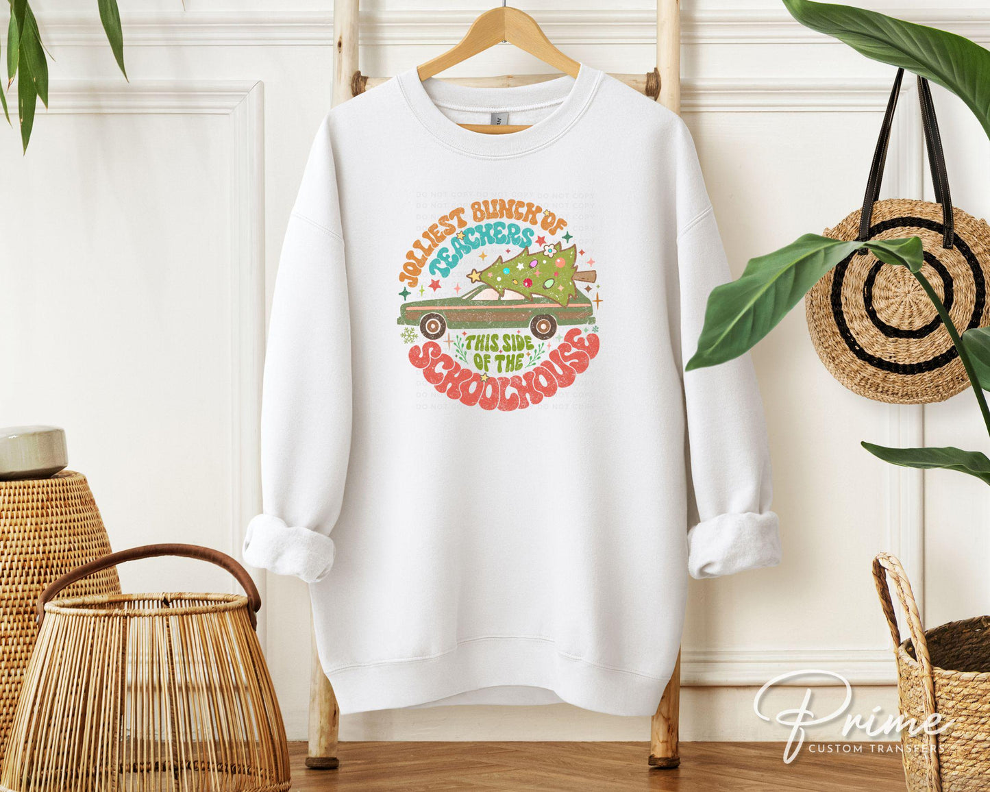 Christmas DTF Transfer, Ready to Press, T-shirt Transfer, Heat Transfer, Direct to Film, Funny Teacher Gift, Jolliest Bunch of Teachers