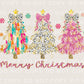 Christmas DTF Transfer, Ready to Press, T-shirt Transfers, Heat Transfer, Direct to Film, Holiday, Colorful Coquette Glitter Christmas Tree