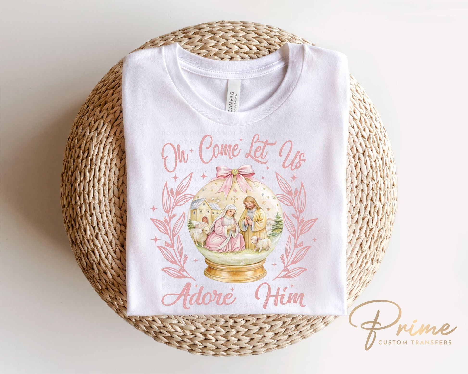 Christmas DTF Transfer, Ready to Press, T-shirt Transfers, Heat Transfer, Direct to Film, Holiday, Jesus, Girly, Coquette Nativity, Advent