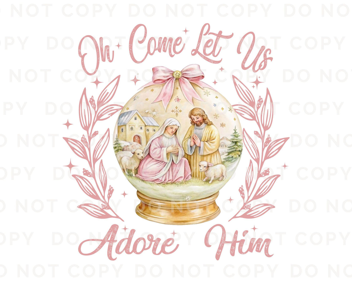 Christmas DTF Transfer, Ready to Press, T-shirt Transfers, Heat Transfer, Direct to Film, Holiday, Jesus, Girly, Coquette Nativity, Advent