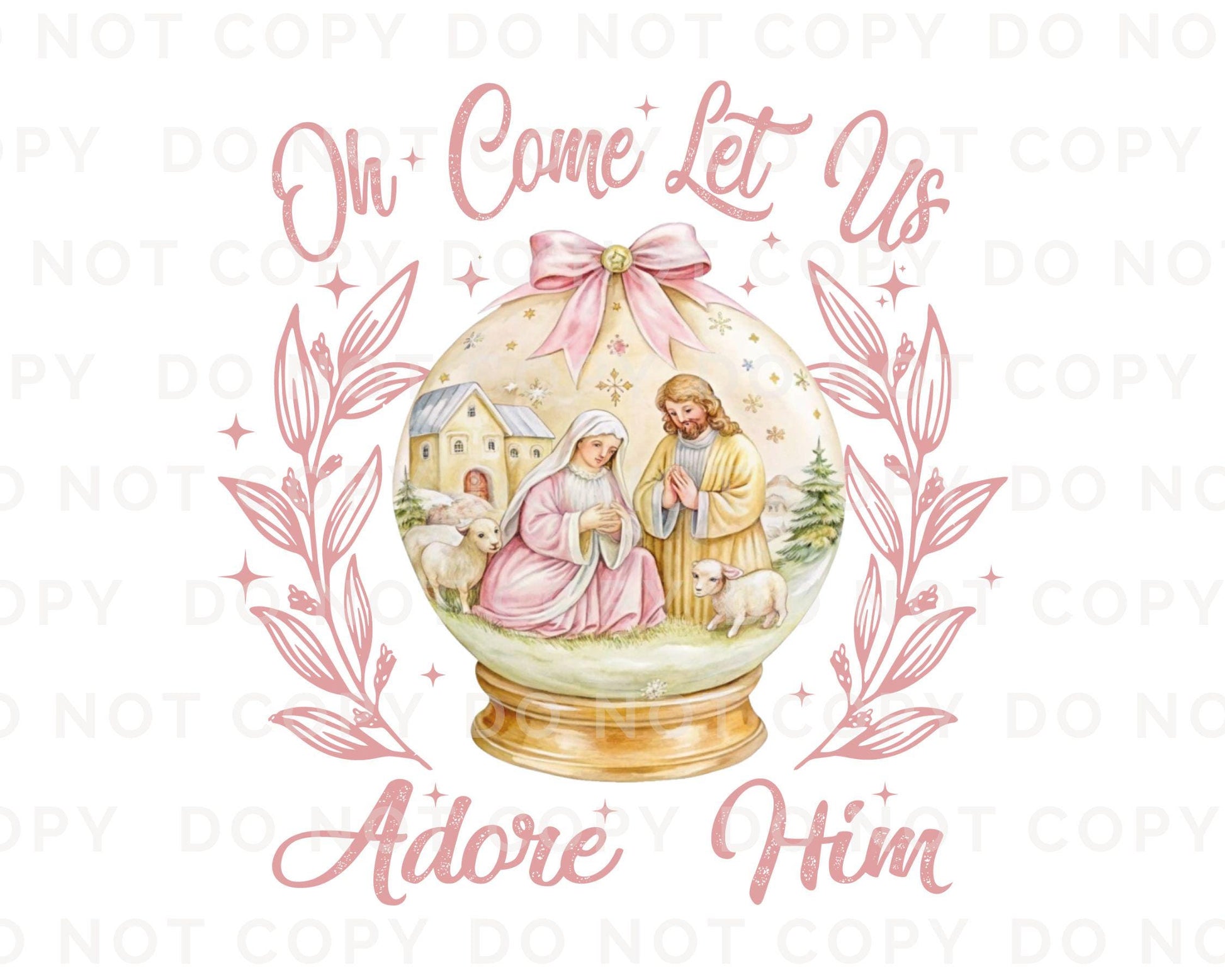 Christmas DTF Transfer, Ready to Press, T-shirt Transfers, Heat Transfer, Direct to Film, Holiday, Jesus, Girly, Coquette Nativity, Advent