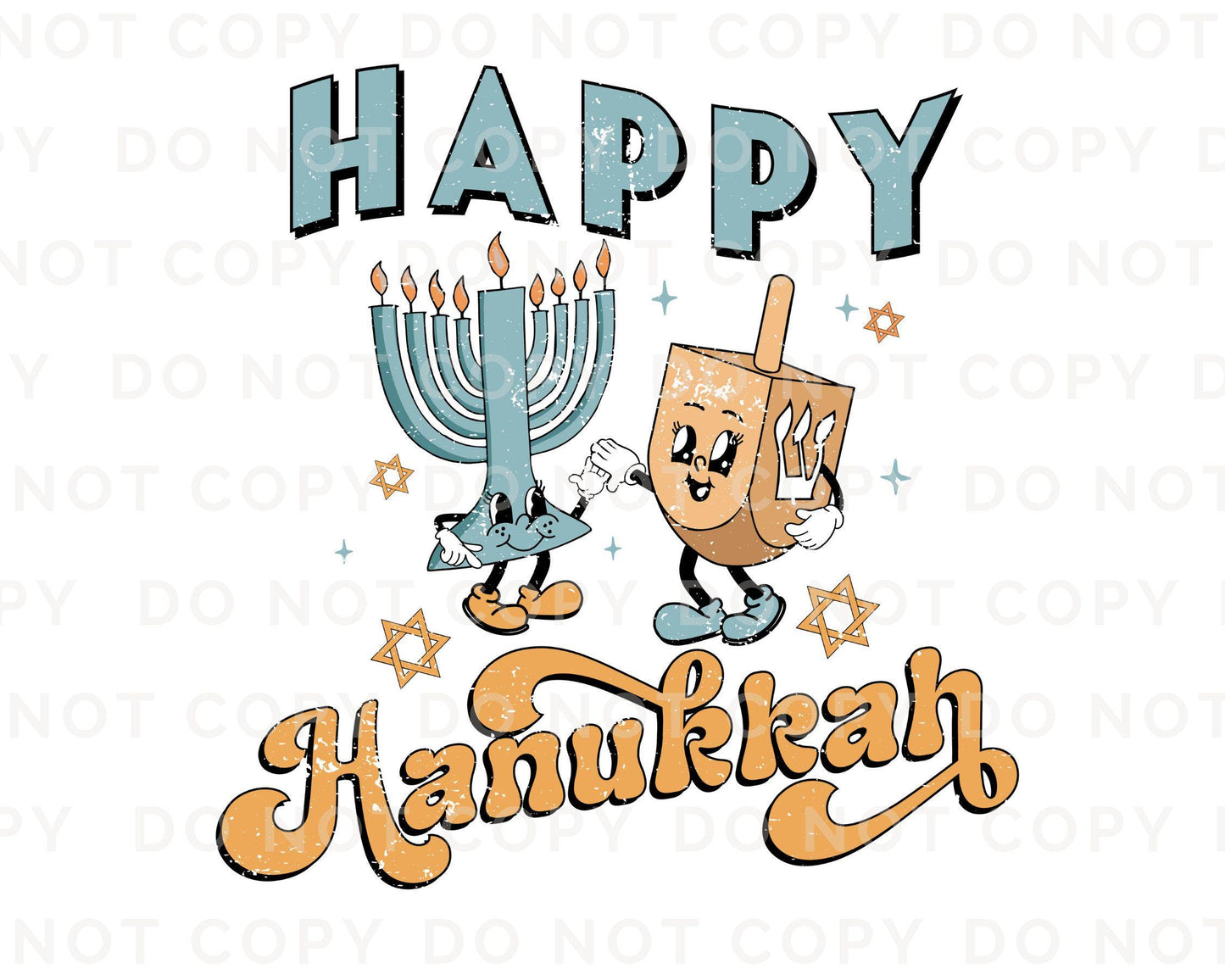 Hanukkah DTF Transfer, Ready to Press, T-shirt Transfer, Heat Transfer, Direct to Film, Jewish Holiday, Dreidel, Menorah, Lights, Kids, Cute