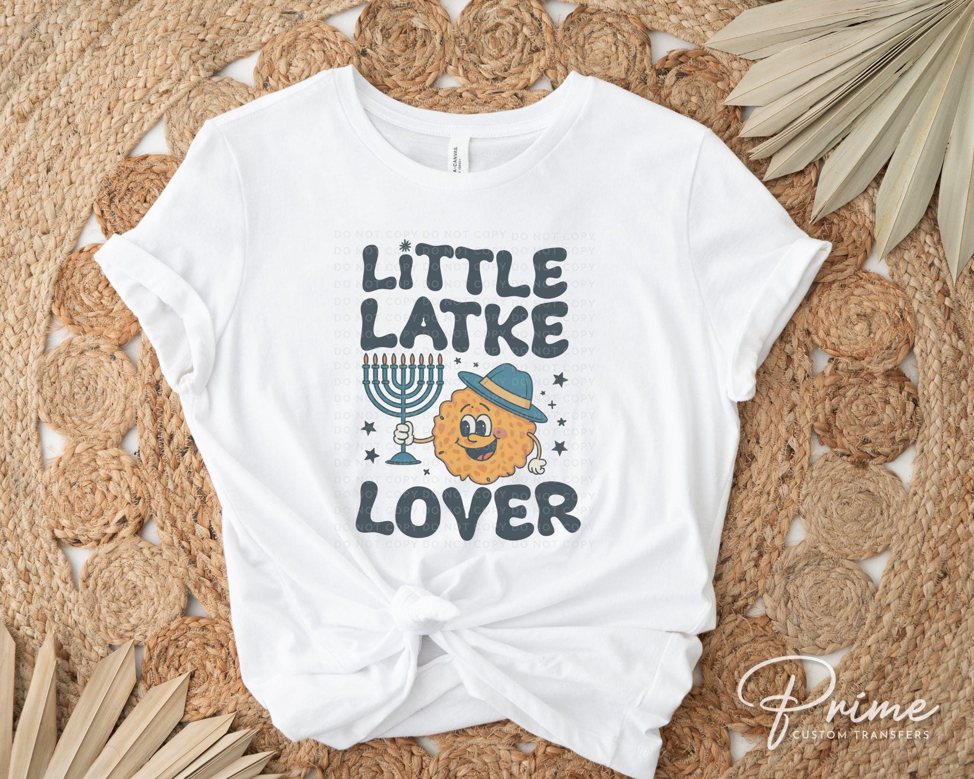 Hanukkah DTF Transfer, Ready to Press, T-shirt Transfer, Heat Transfer, Direct to Film, Jewish Holiday, Dreidel, Menorah, Little Latke Lover