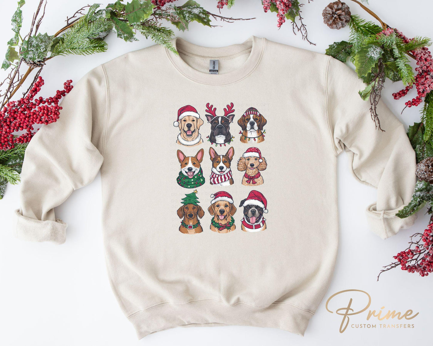 Christmas DTF Transfers, Ready to Press, T-shirt, Custom, Heat Transfer, Direct to Film, Christmas, Pet Lover, Santa Hat, Woofmas, Dog Mama