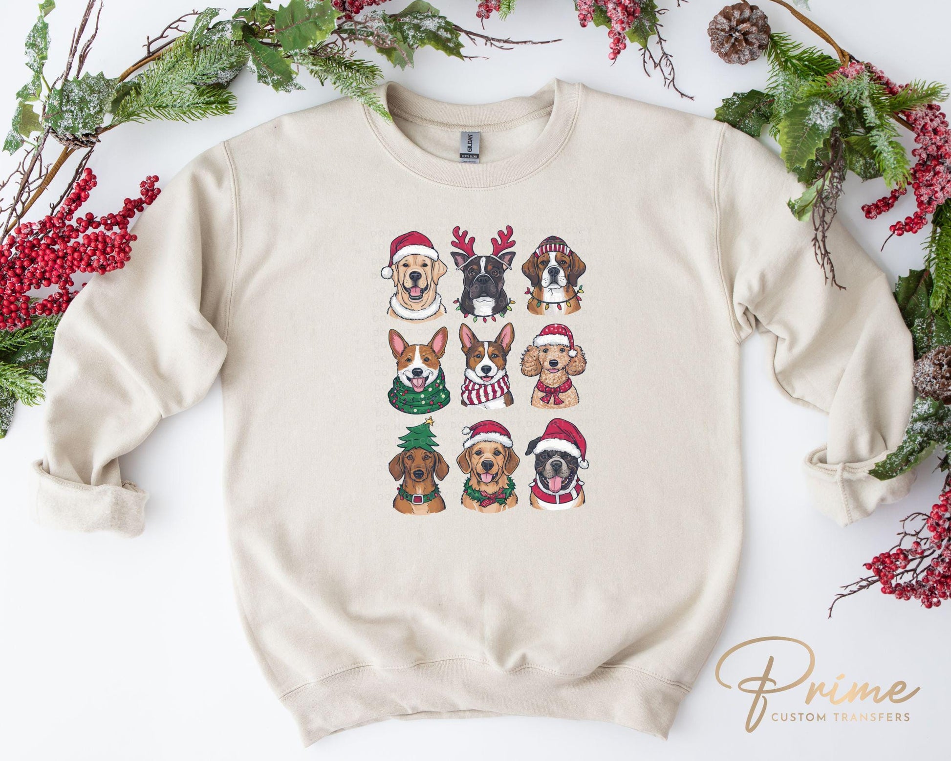 Christmas DTF Transfers, Ready to Press, T-shirt, Custom, Heat Transfer, Direct to Film, Christmas, Pet Lover, Santa Hat, Woofmas, Dog Mama