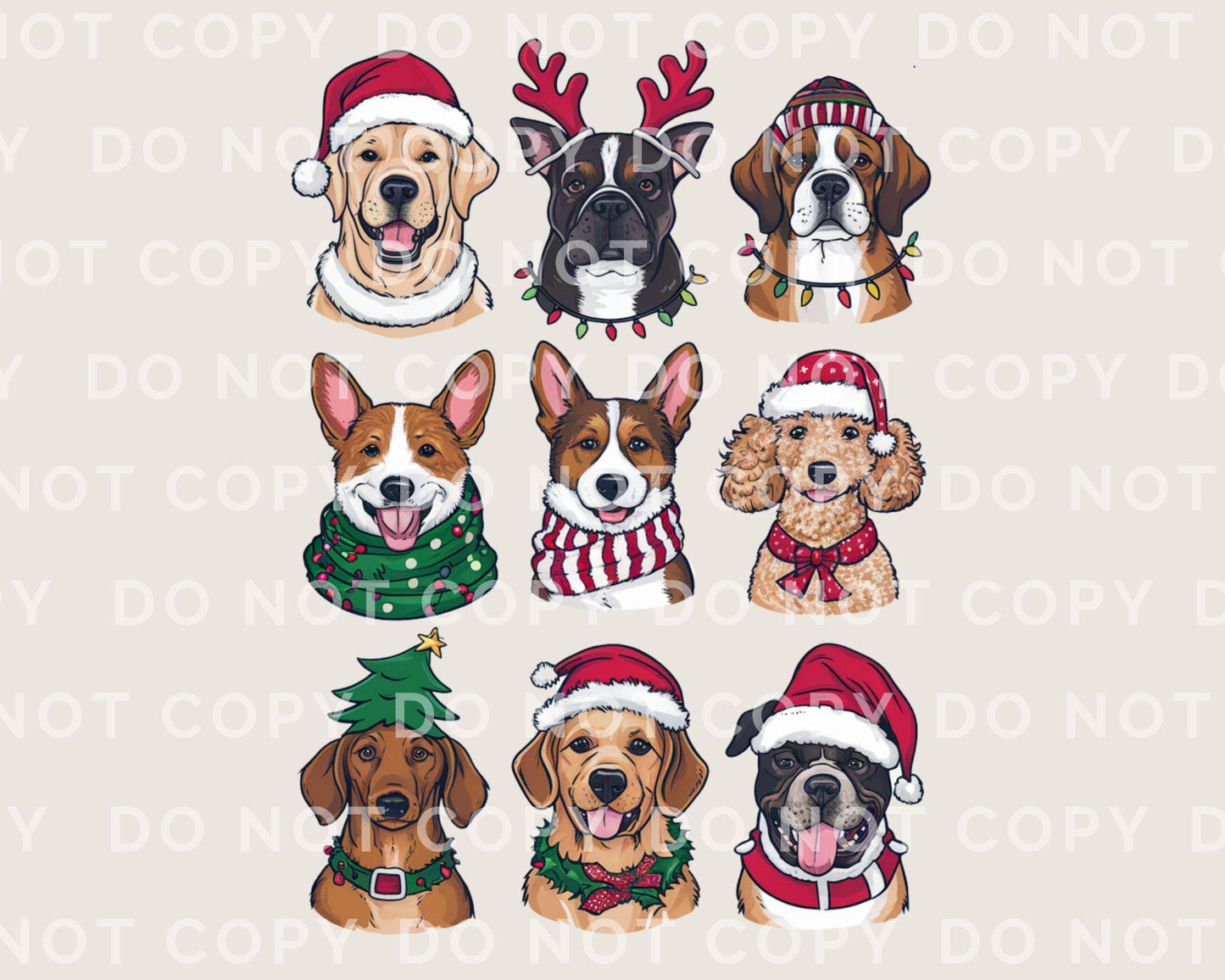 Christmas DTF Transfers, Ready to Press, T-shirt, Custom, Heat Transfer, Direct to Film, Christmas, Pet Lover, Santa Hat, Woofmas, Dog Mama