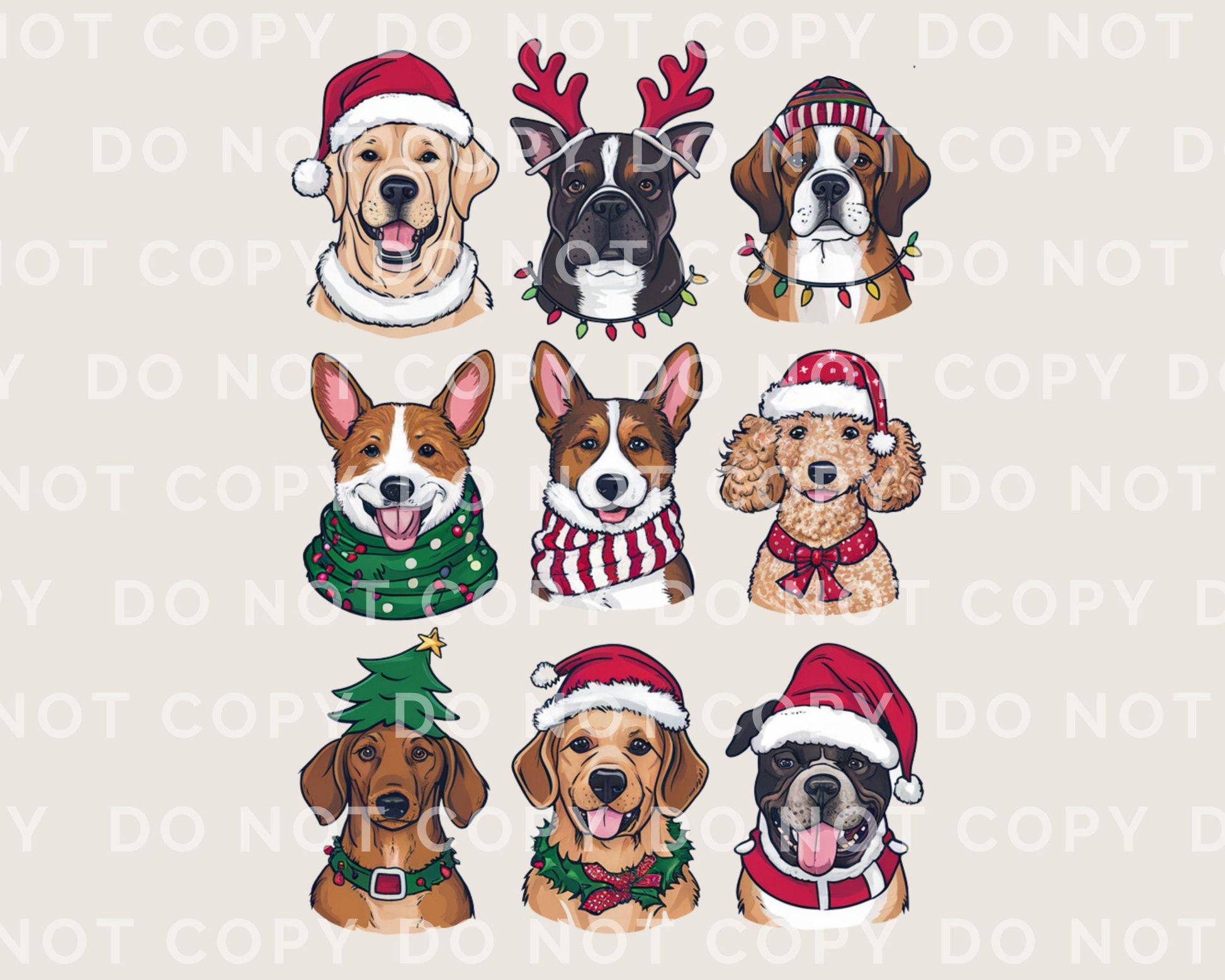 Christmas DTF Transfers, Ready to Press, T-shirt, Custom, Heat Transfer, Direct to Film, Christmas, Pet Lover, Santa Hat, Woofmas, Dog Mama