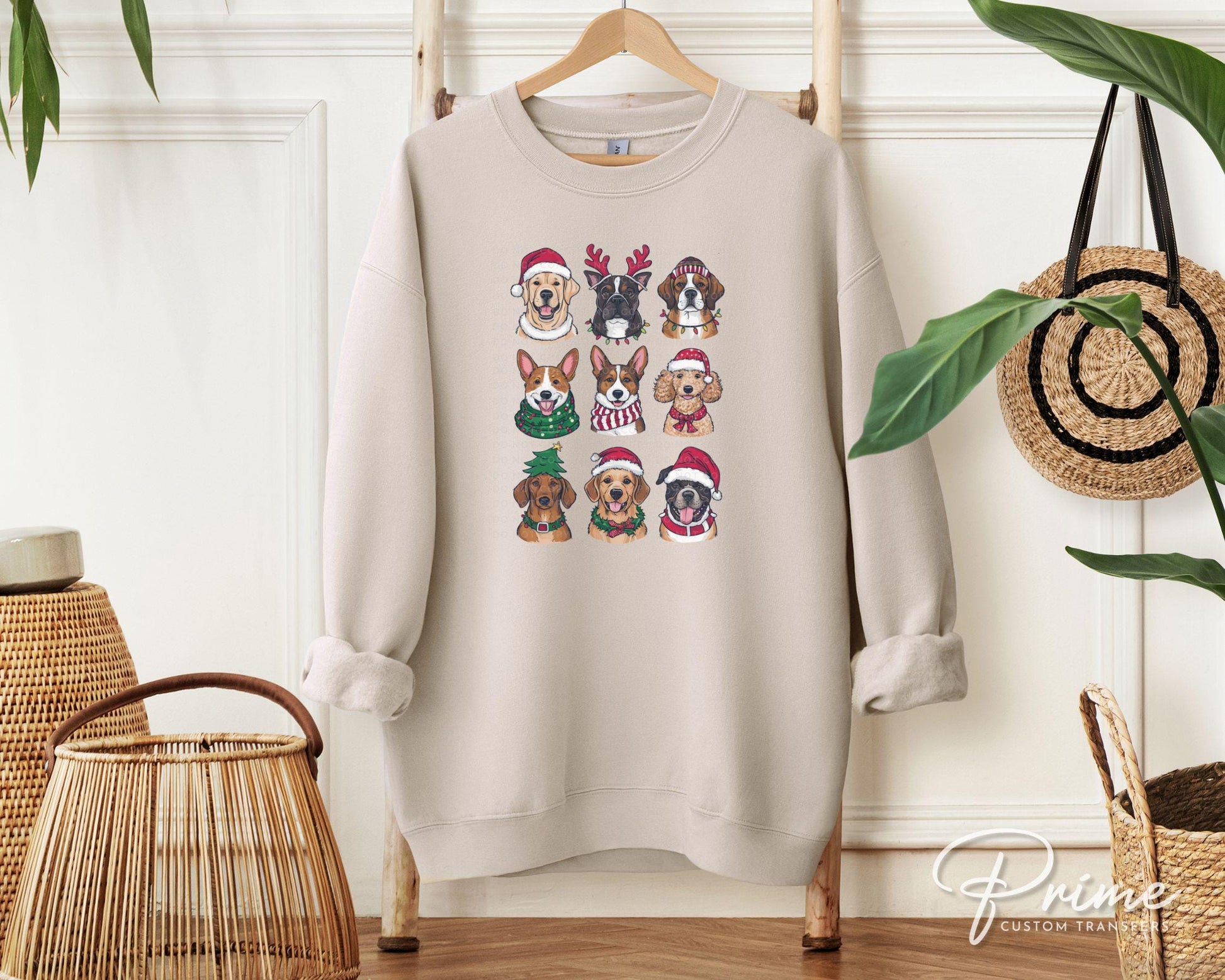 Christmas DTF Transfers, Ready to Press, T-shirt, Custom, Heat Transfer, Direct to Film, Christmas, Pet Lover, Santa Hat, Woofmas, Dog Mama