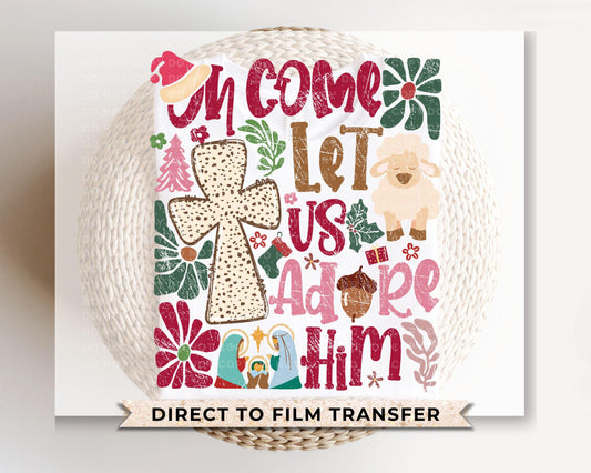 Christmas DTF Transfers, Ready to Press, T-shirt Transfers, Heat Transfer, Direct to Film, Holiday, Nativity, Baby Jesus, Boho, Christian