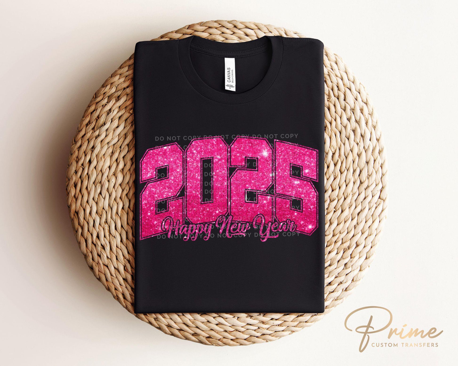 New Years DTF Transfer, Ready to Press, T-shirt Transfers, Heat Transfer, Direct to Film, Holiday, Disco, Midnight, Party, FAUX Glitter 2025