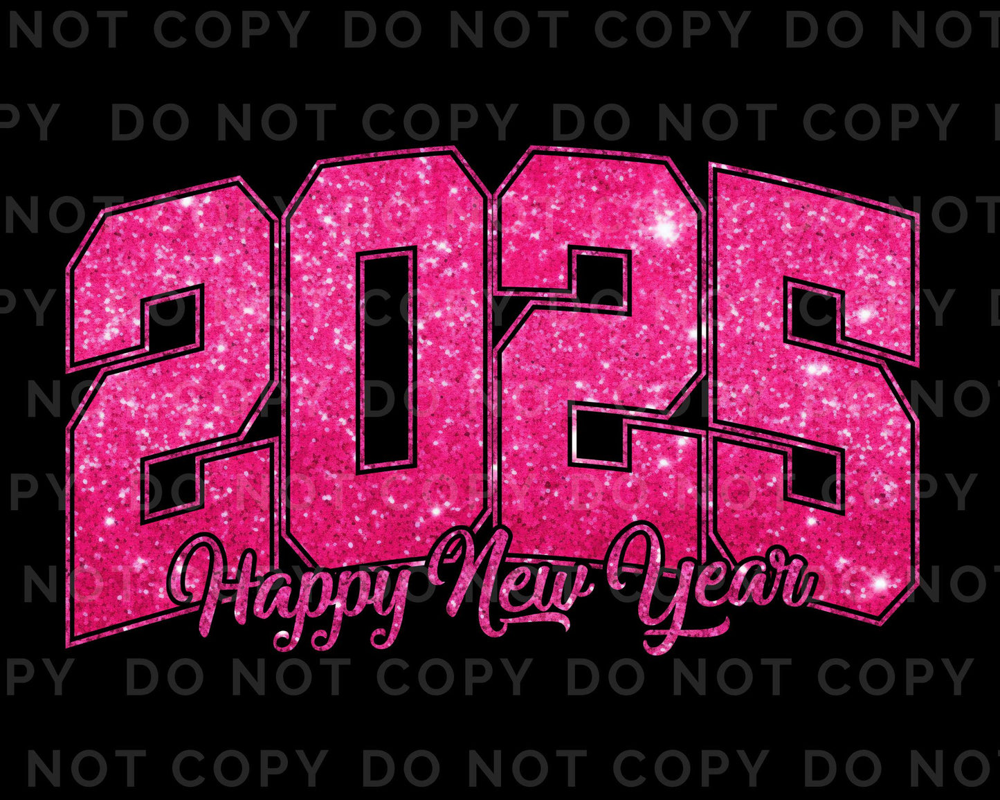 New Years DTF Transfer, Ready to Press, T-shirt Transfers, Heat Transfer, Direct to Film, Holiday, Disco, Midnight, Party, FAUX Glitter 2025