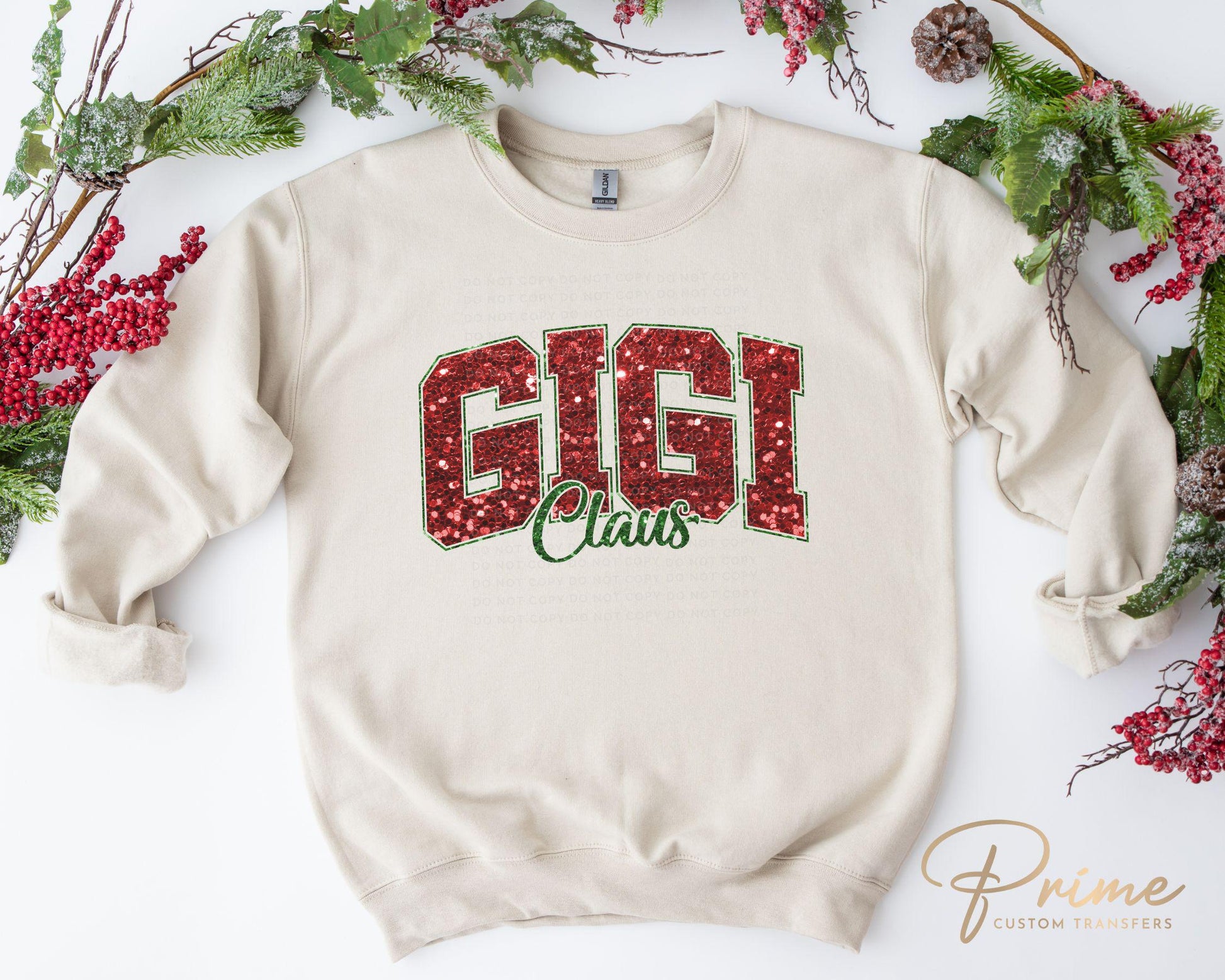 Christmas DTF Transfer, Ready to Press, T-shirt Transfers, Heat Transfer, Direct to Film, Matching Family, Grandma, Faux Glitter, Gigi Claus