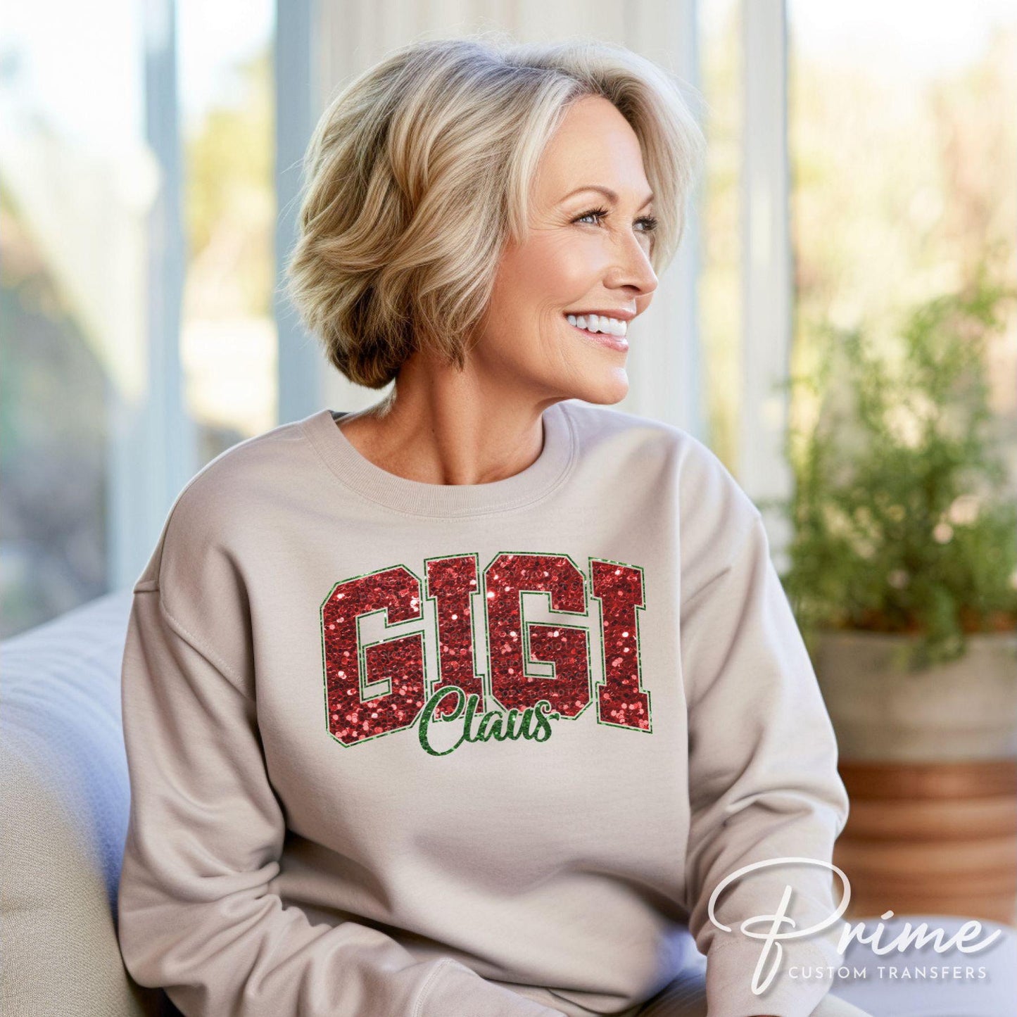 Christmas DTF Transfer, Ready to Press, T-shirt Transfers, Heat Transfer, Direct to Film, Matching Family, Grandma, Faux Glitter, Gigi Claus