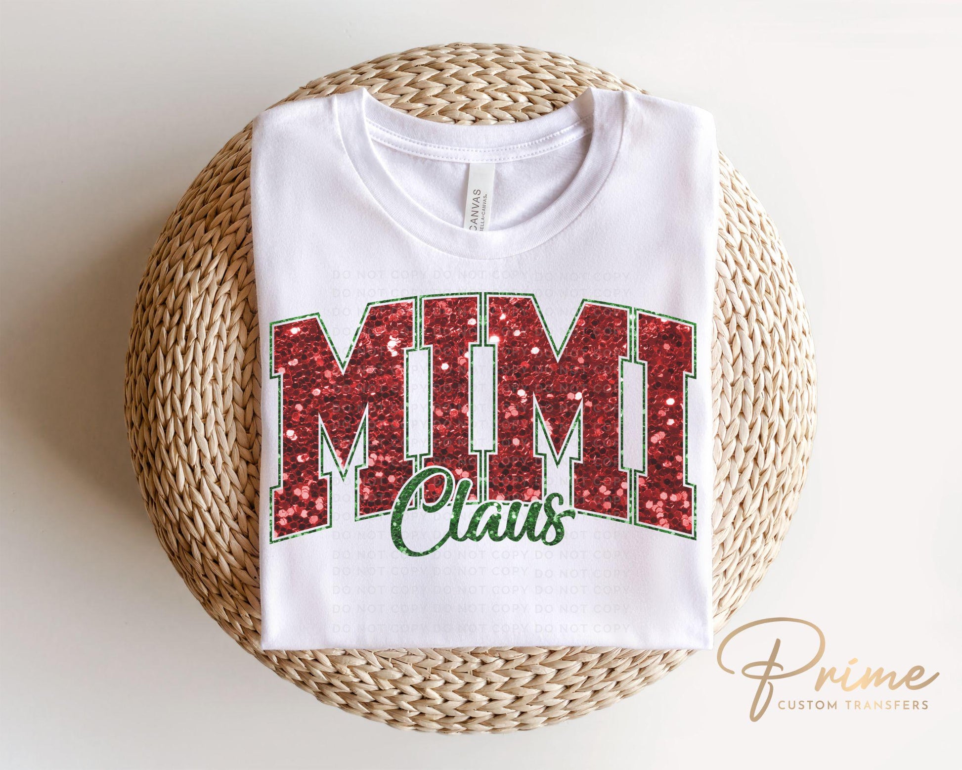 Christmas DTF Transfer, Ready to Press, T-shirt Transfers, Heat Transfer, Direct to Film, Matching Family, Grandma, Faux Glitter, Mimi Claus