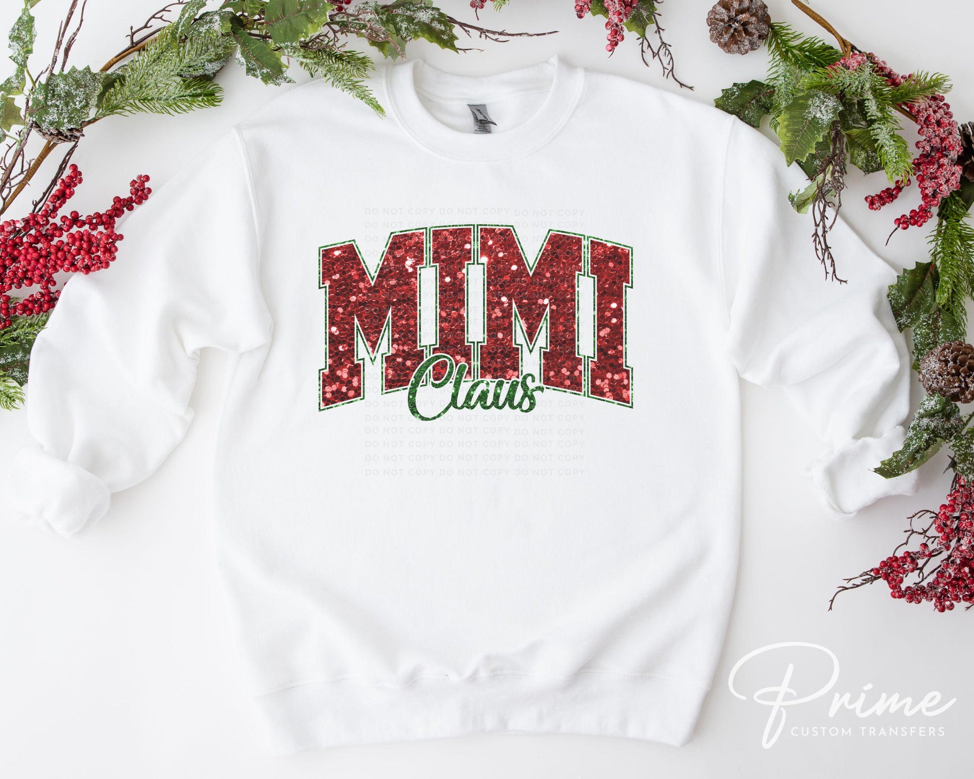 Christmas DTF Transfer, Ready to Press, T-shirt Transfers, Heat Transfer, Direct to Film, Matching Family, Grandma, Faux Glitter, Mimi Claus