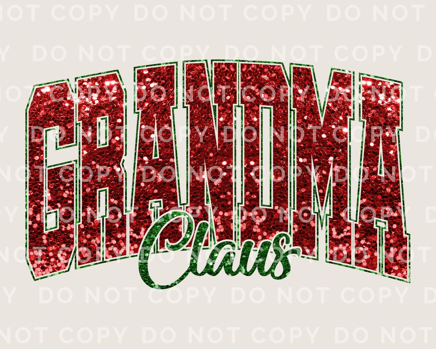 Christmas DTF Transfer, Ready to Press, T-shirt Transfers, Heat Transfer, Direct to Film, Matching Family, Faux Glitter, Grandma Claus