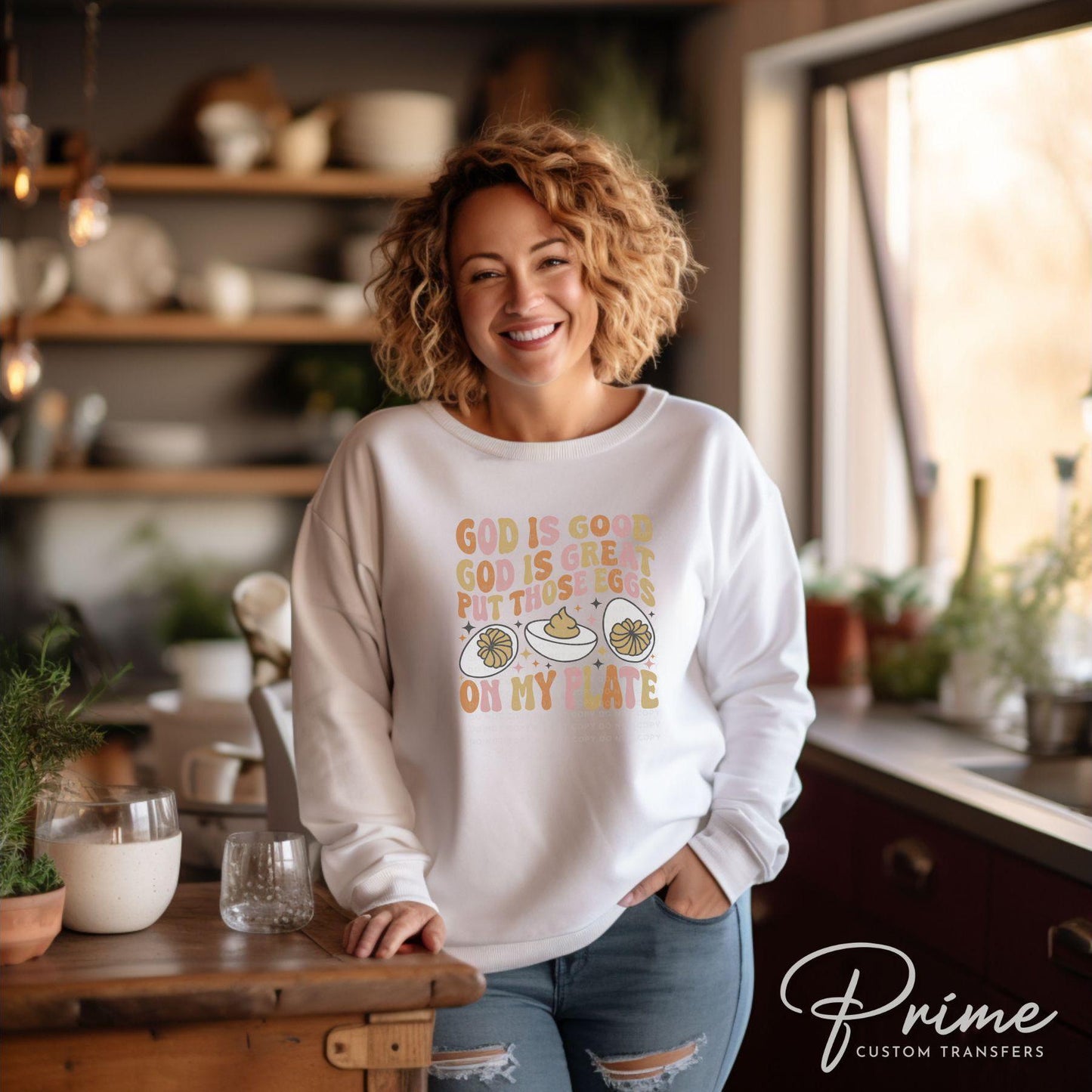 Thanksgiving DTF Transfers, Ready to Press, T-shirt Transfers, Heat Transfer, Direct to Film, Holiday, Deviled Eggs, Funny, God is good