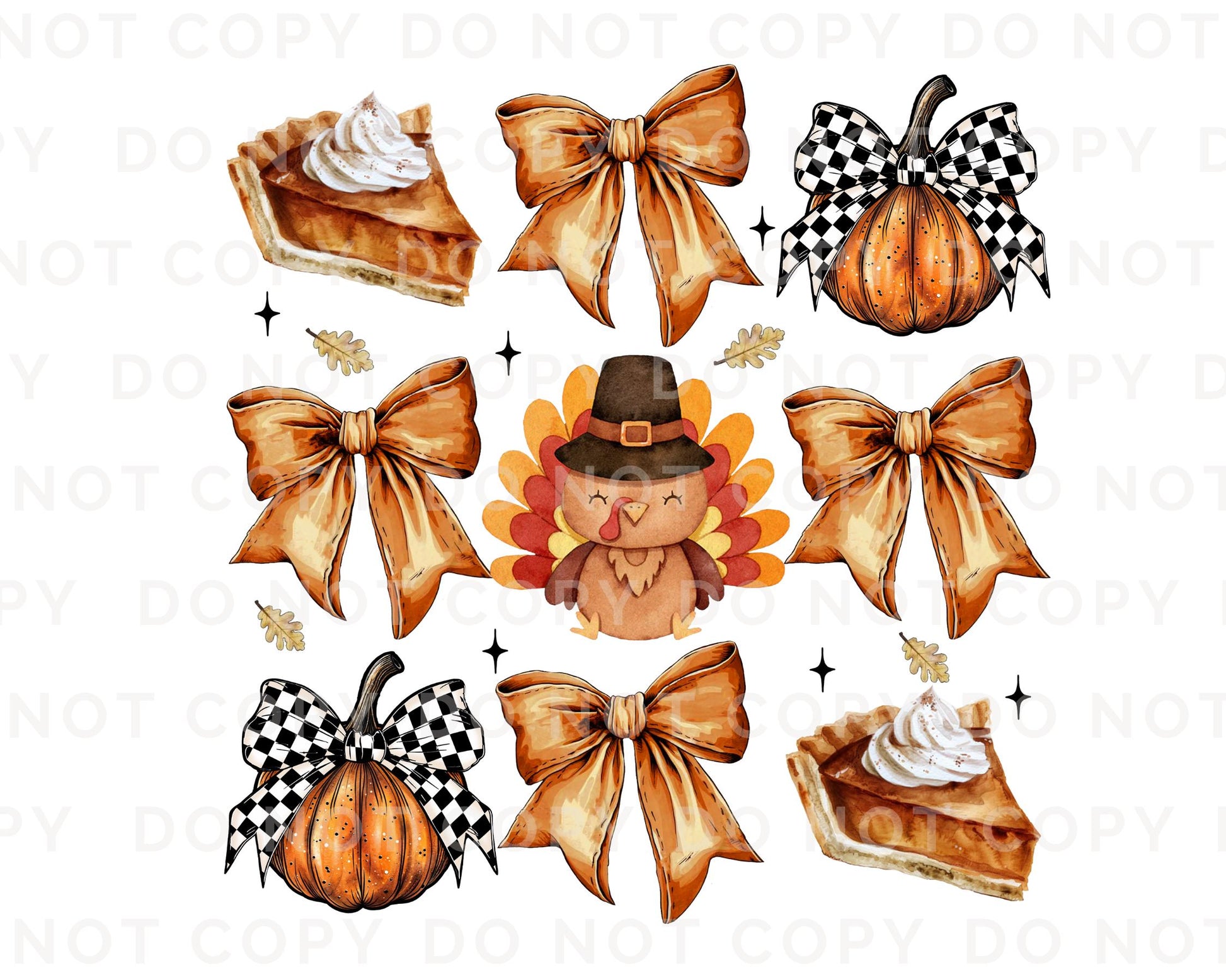 Thanksgiving DTF Transfers, Ready to Press, T-shirt Transfers, Heat Transfer, Direct to Film, Holiday, Fall, Coquette, Bows, Turkey, Pie