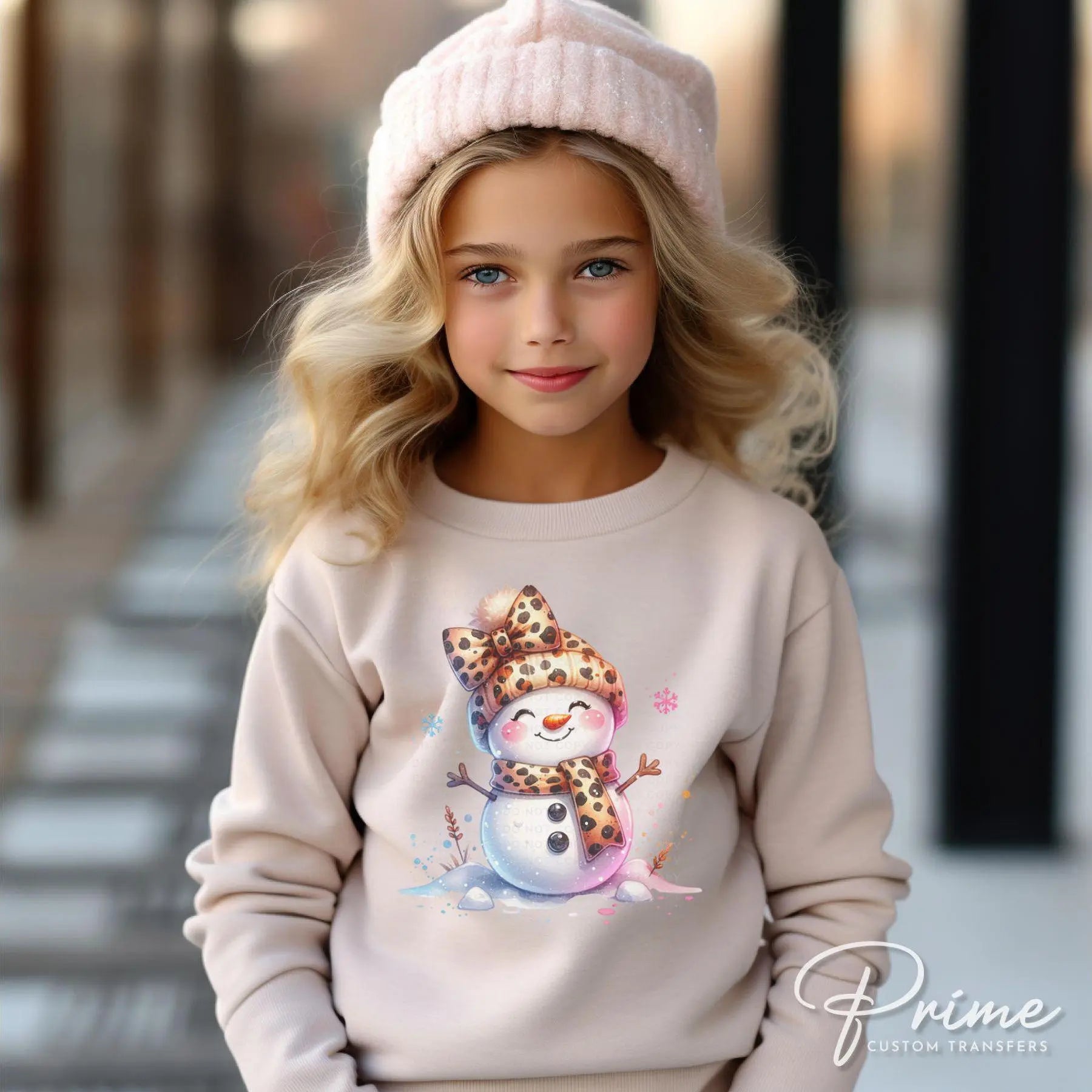 Winter DTF Transfers, Ready to Press, T-shirt Transfers, Heat Transfer, Direct to Film, Let it Snow, Coquette Leopard Bow Cute Snowmen