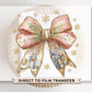 Christmas DTF Transfers, Ready to Press, T-shirt Transfers, Heat Transfer, Direct to Film, Holiday, Jesus, Nativity Coquette Christmas Bow