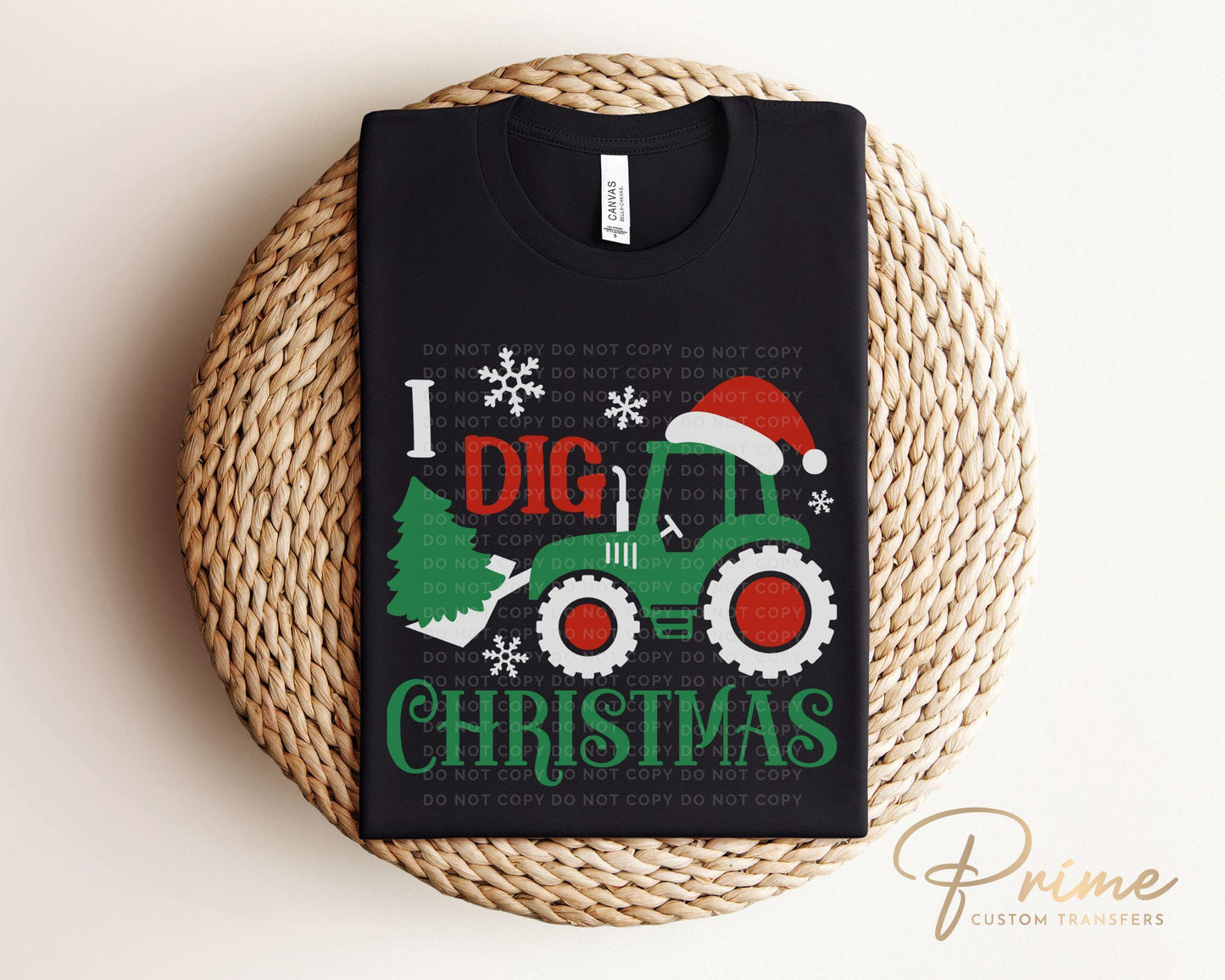 Christmas DTF Transfer, Ready to Press, T-shirt Transfer, Heat Transfer, Direct to Film, Holiday, Truck, Boy, Kids, Tractor, I Dig Christmas