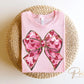 Valentine DTF Transfers, Ready to Press, T-shirt Transfers, Heat Transfer, Direct to Film, Holiday, Faux Glitter, Pink Coquette Heart Bow