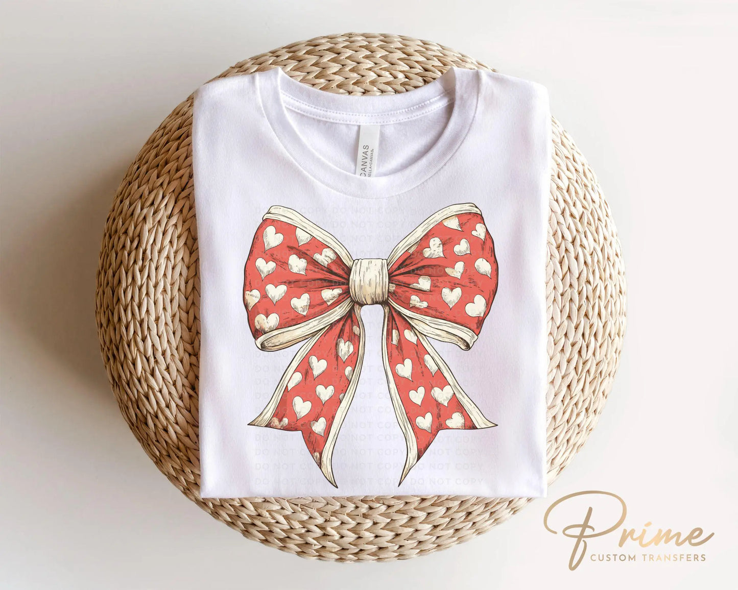 Valentine DTF Transfers, Ready to Press, T-shirt Transfers, Heat Transfer, Direct to Film, Holiday, Love, Cute, Pink, Red Coquette Heart Bow