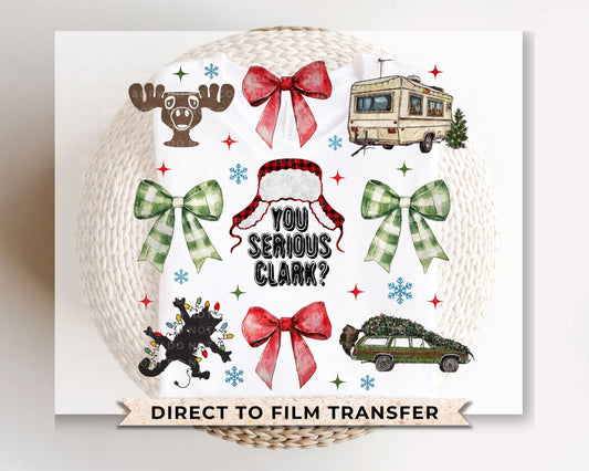 Christmas DTF Transfers, Ready to Press, T-shirt Transfers, Heat Transfer, Direct to Film, Holiday, Funny Christmas Movie, Coquette, Bows