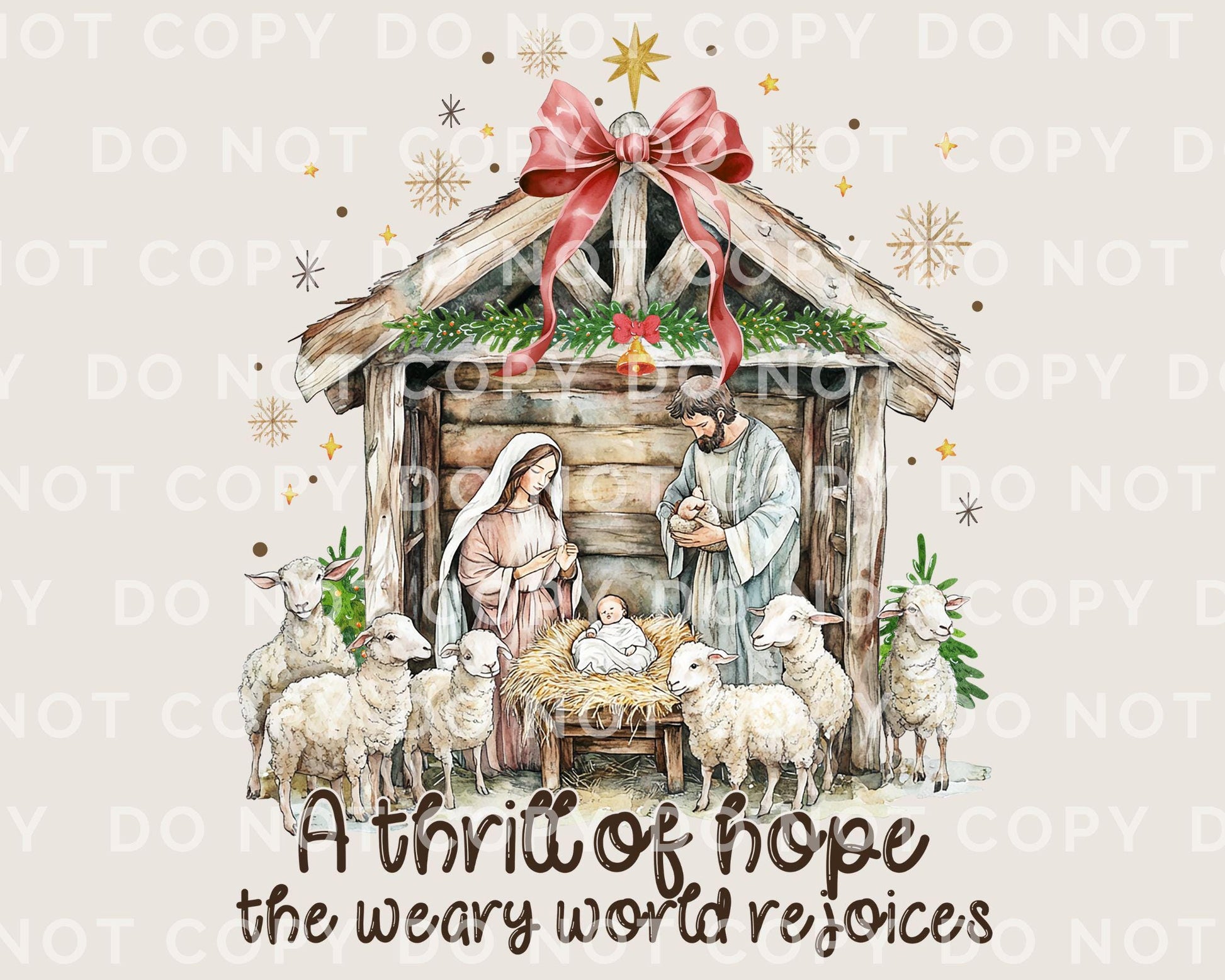 Christmas DTF Transfers, Ready to Press, T-shirt Transfers, Heat Transfer, Direct to Film, Holiday, Jesus, Nativity Coquette Christmas Bow