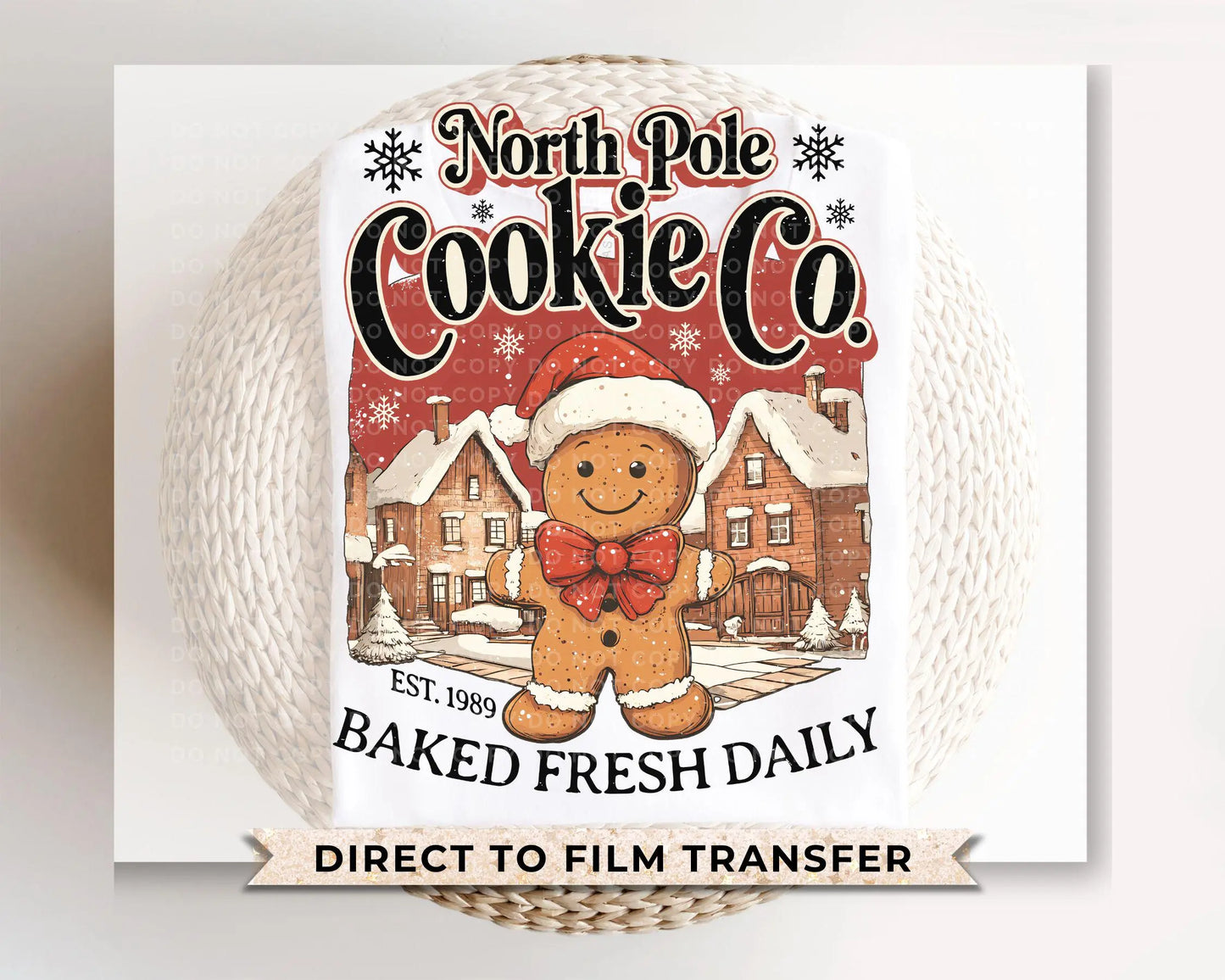 Christmas DTF Transfers, Ready to Press, T-shirt Transfers, Heat Transfer, Direct to Film, Holiday, North Pole, Gingerbread Man Cookie Co