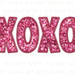 Valentine DTF Transfers, Ready to Press, T-shirt Transfers, Heat Transfer, Direct to Film, Holiday, Sparkle, Faux Sequin Pink Glitter XOXO