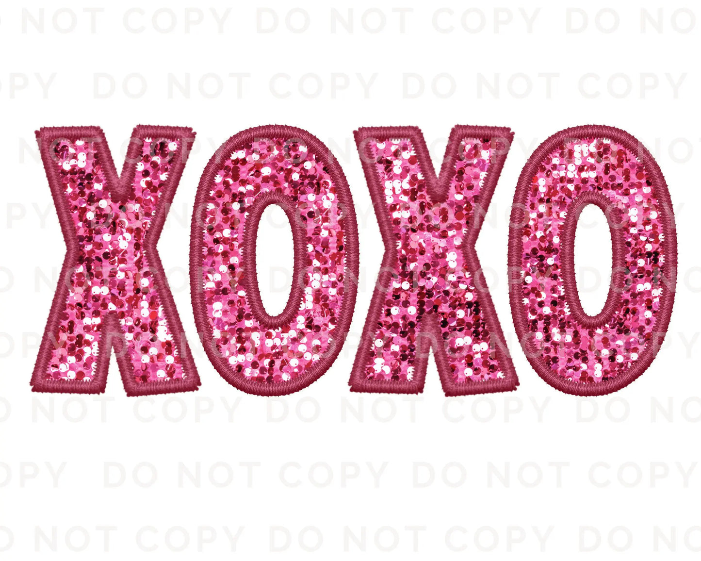 Valentine DTF Transfers, Ready to Press, T-shirt Transfers, Heat Transfer, Direct to Film, Holiday, Sparkle, Faux Sequin Pink Glitter XOXO
