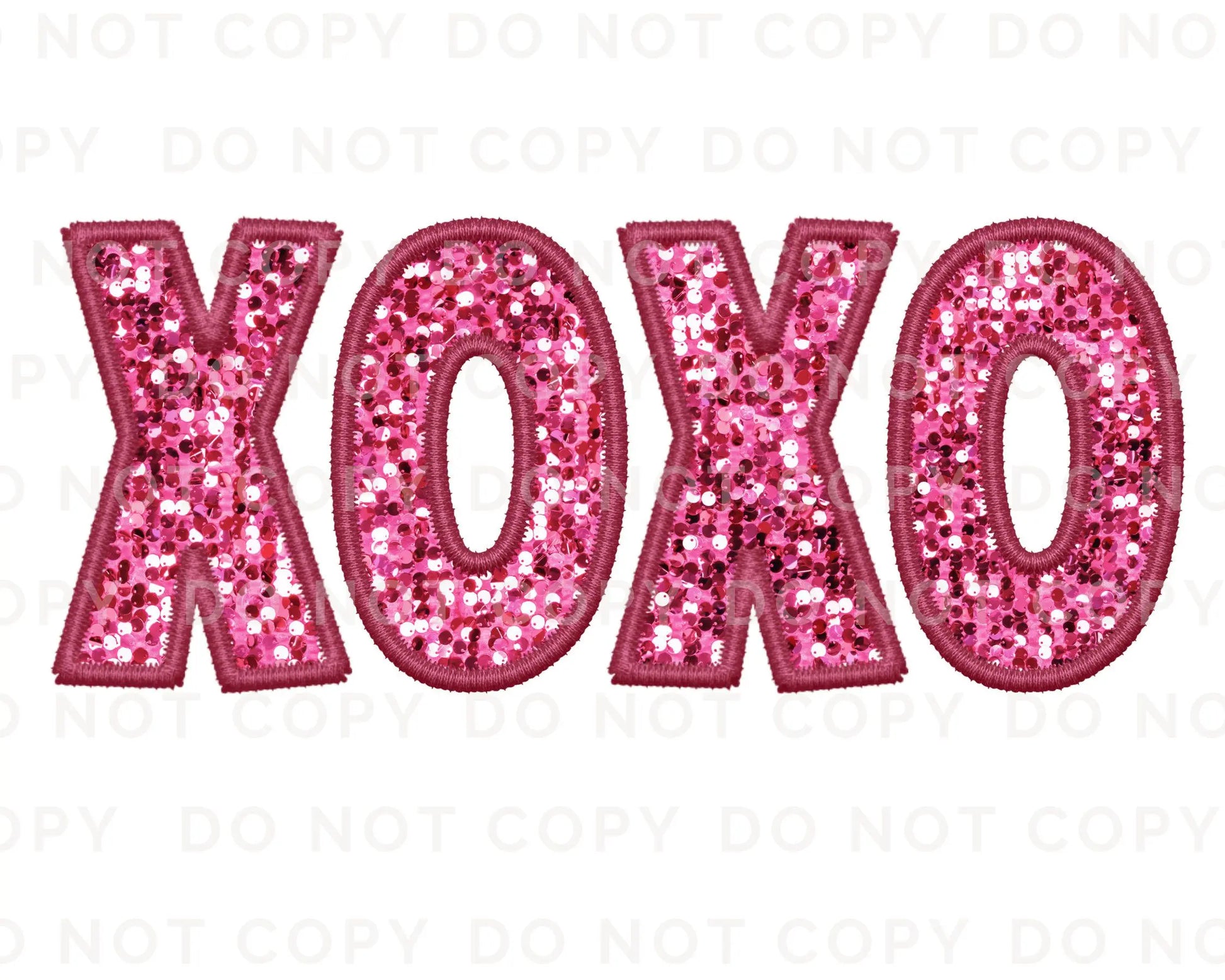 Valentine DTF Transfers, Ready to Press, T-shirt Transfers, Heat Transfer, Direct to Film, Holiday, Sparkle, Faux Sequin Pink Glitter XOXO