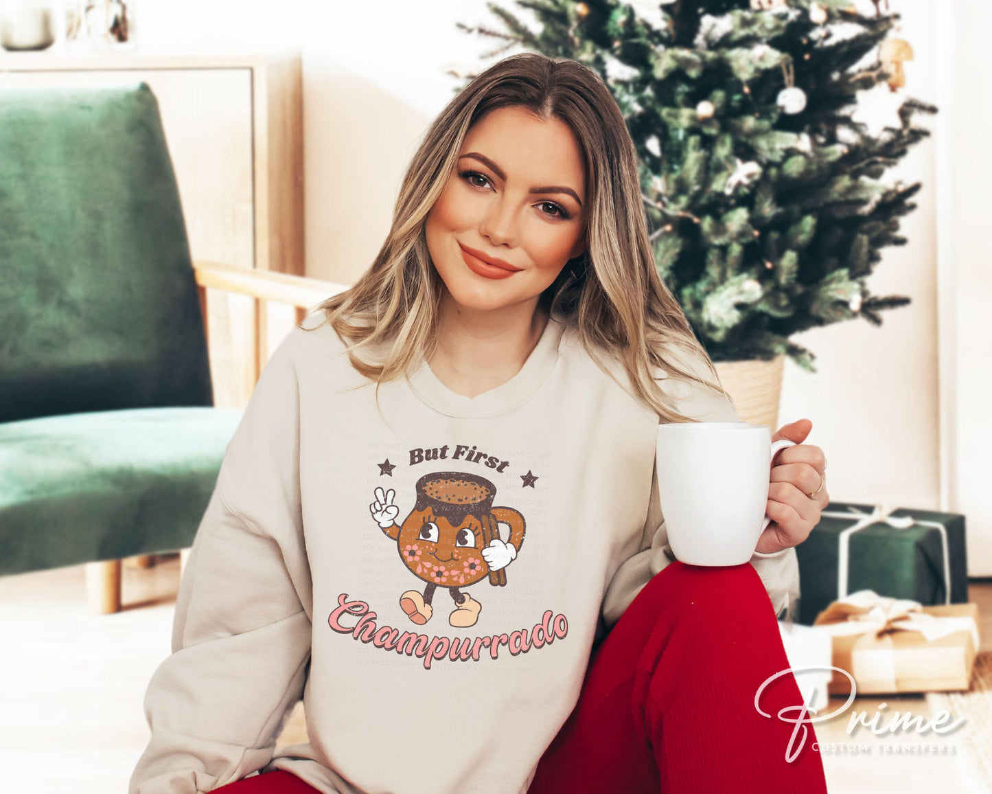 Spanish Christmas DTF Transfer, Ready to Press, T-shirt Transfers, Heat Transfer, Direct to Film, Latino, Tamale, Feliz navidad, Champurrado