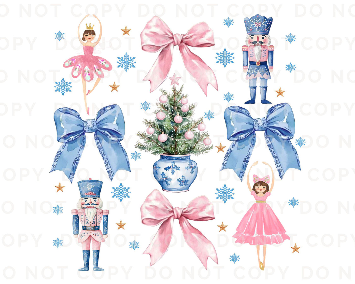 Christmas DTF Transfers, Ready to Press, T-shirt Transfers, Heat Transfer, Direct to Film, Holiday, Girly, Coquette Nutcrackers and Bows