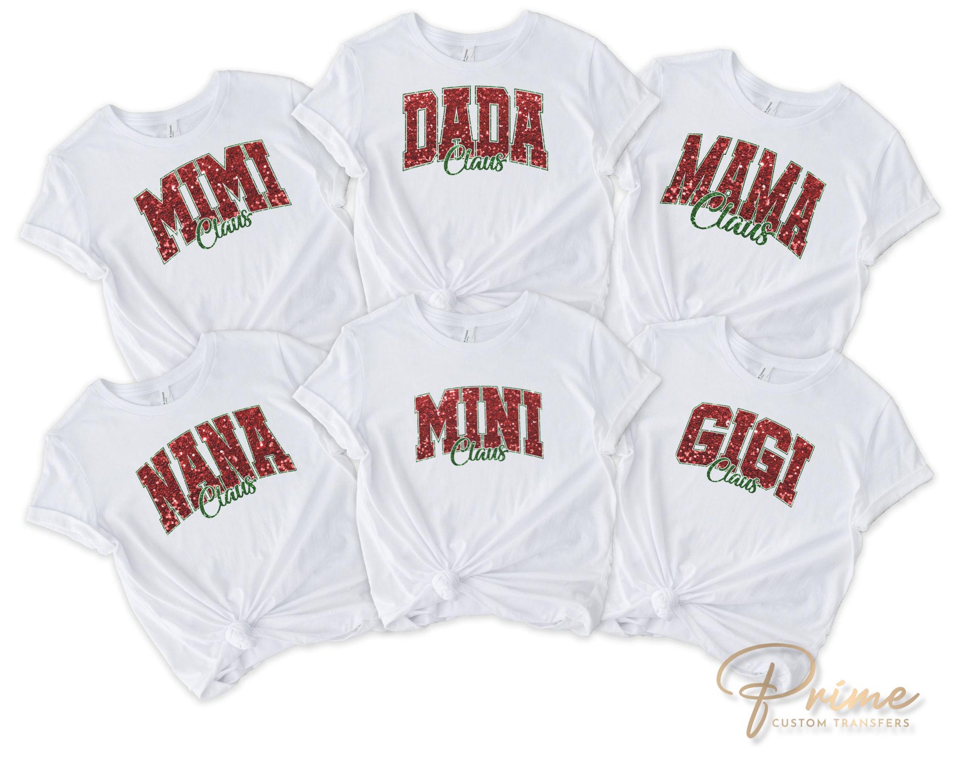 Grammy Claus Christmas DTF Transfer, Ready to Press, T-shirt Transfer, Heat Transfer, Faux Glitter, Matching Family Shirt, Gift for Grandma