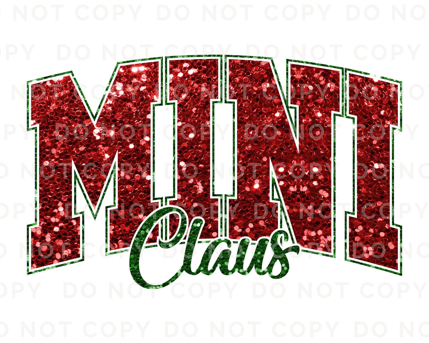 Christmas DTF Transfer, Ready to Press, T-shirt Transfers, Heat Transfer, Direct to Film, Holiday, Matching Family, Faux Glitter, Mini Claus