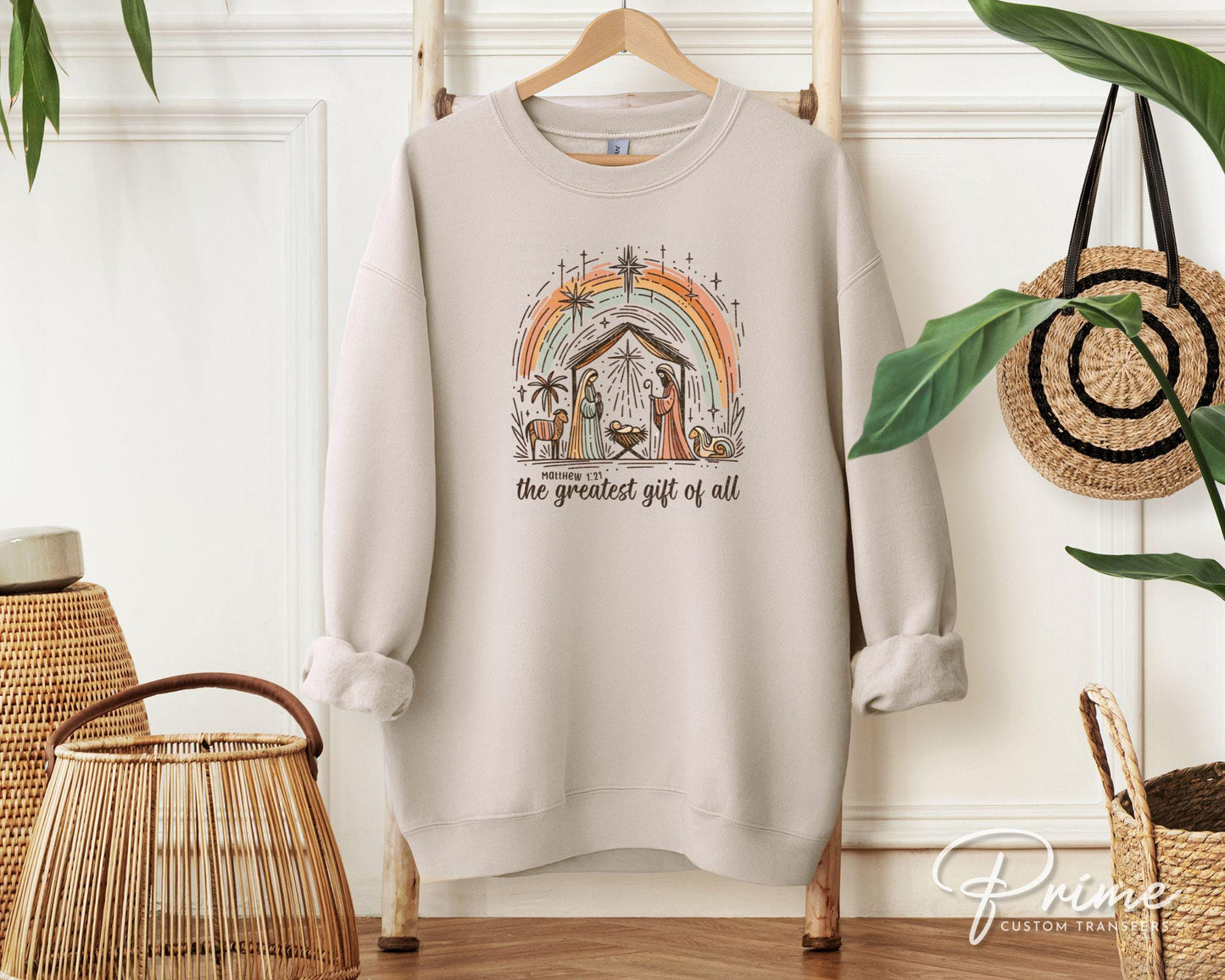 Christmas DTF Transfers, Ready to Press, T-shirt Transfers, Heat Transfer, Direct to Film, Holiday, Nativity, Baby Jesus, Manger, Christian