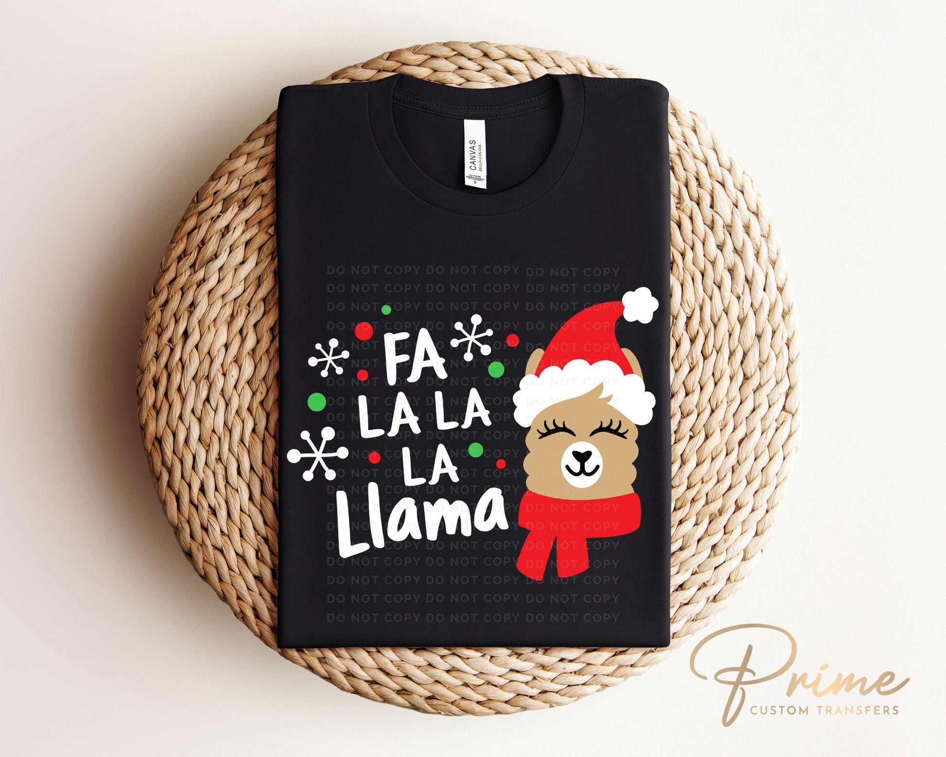 Christmas DTF Transfers, Ready to Press, Heat Transfer, Direct to Film, Holiday, Funny Kids T-shirt Transfer, Cute, Child, Fa La La La Llama
